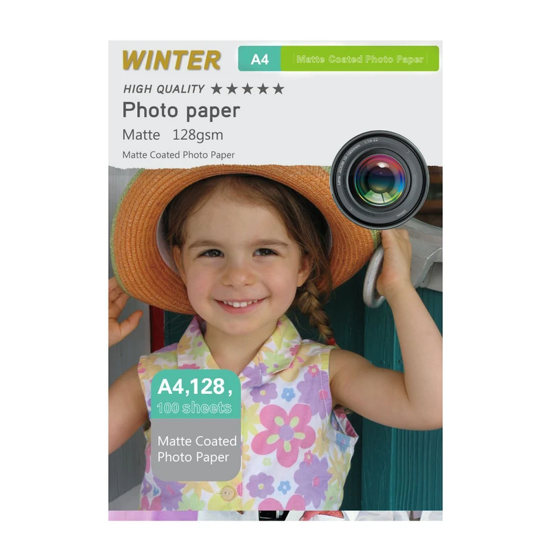 کاغذ کوتد 128 گرم وینتر سایز A4 بسته 10 عددی