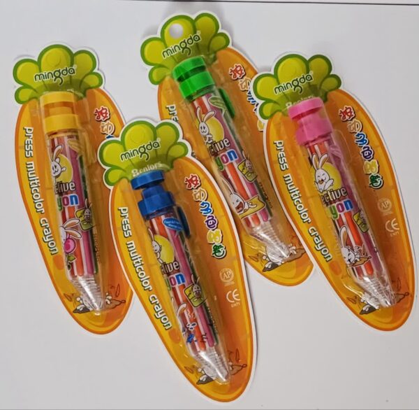 مداد شمعی فشاری 8 رنگ