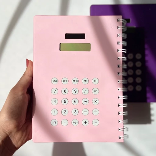 دفتر جلد سخت ماشین حسابی بزرگ