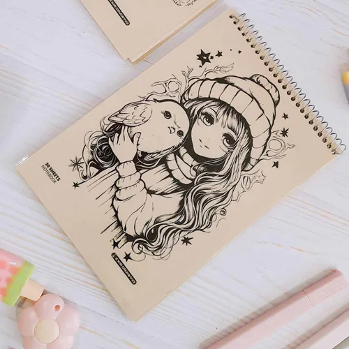 دفترچه طراحی a5 برگ نخودی 3347