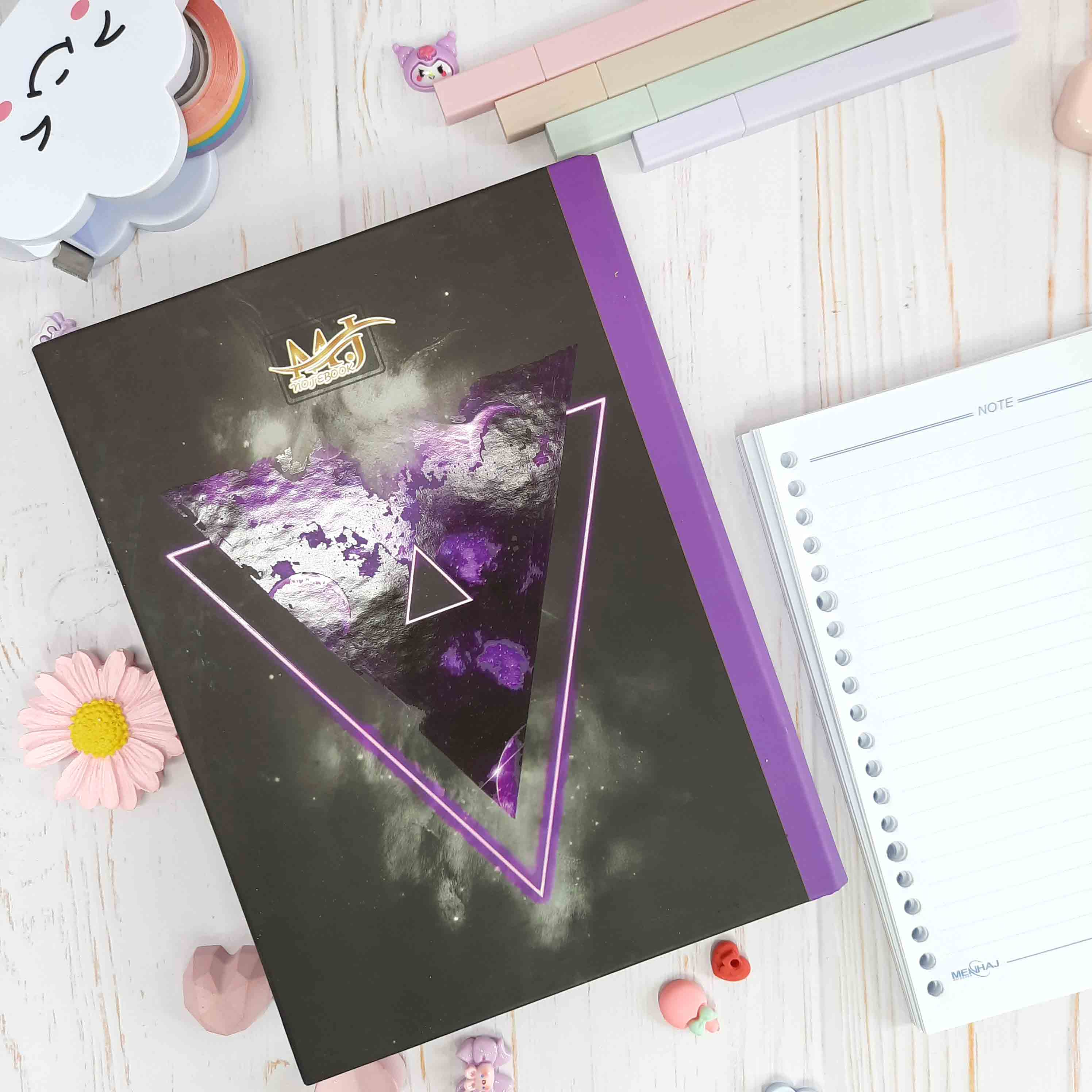 دفتر کلاسور قفل پلاستیکی 20 سوراخ 100 برگ A5 (به همراه یدک کلاسور )