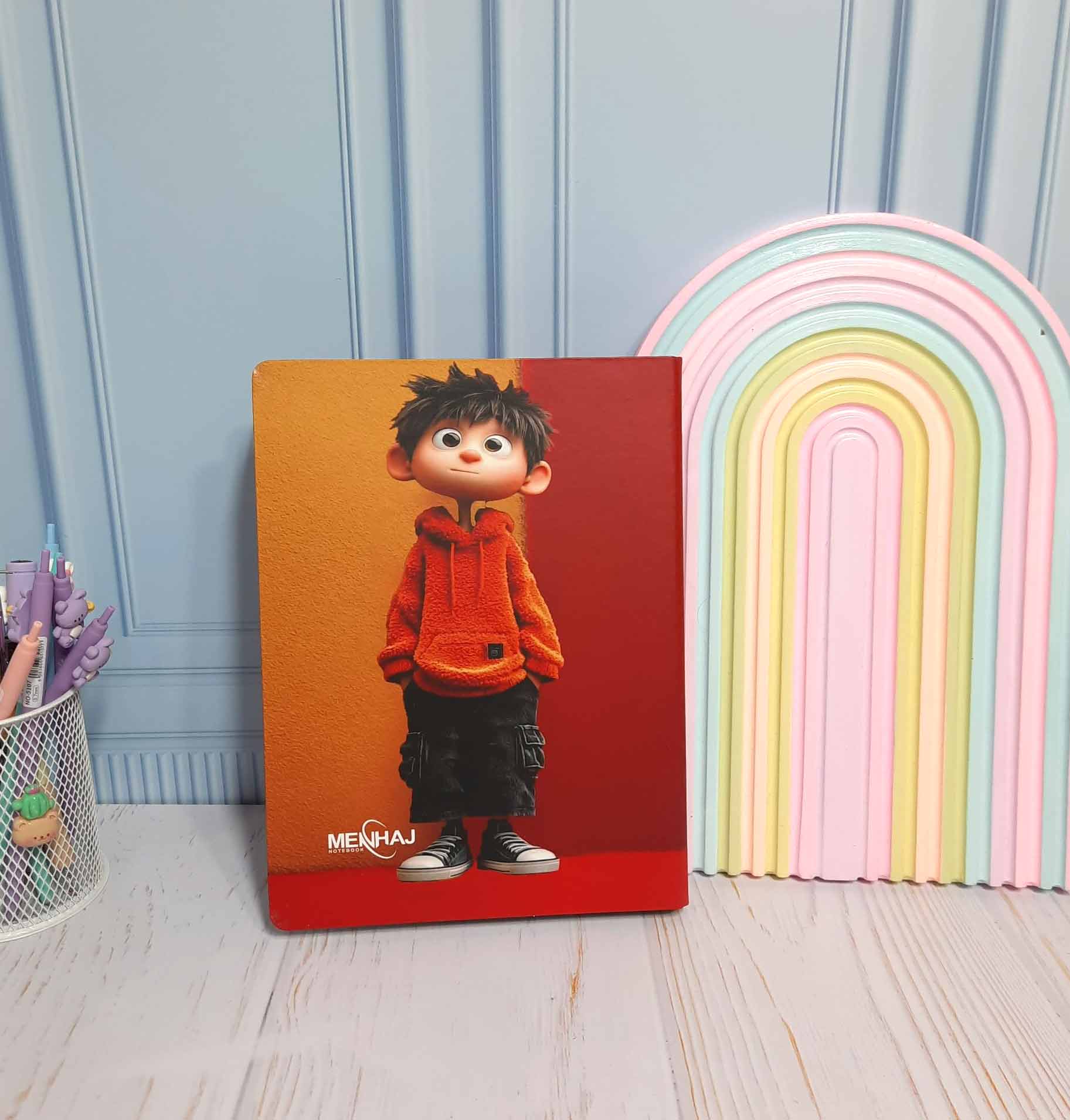 دفتر کلاسور 20 سوراخ A5  قفل فلزی 100 برگ منهاج ( به همراه یدک کلاسور )