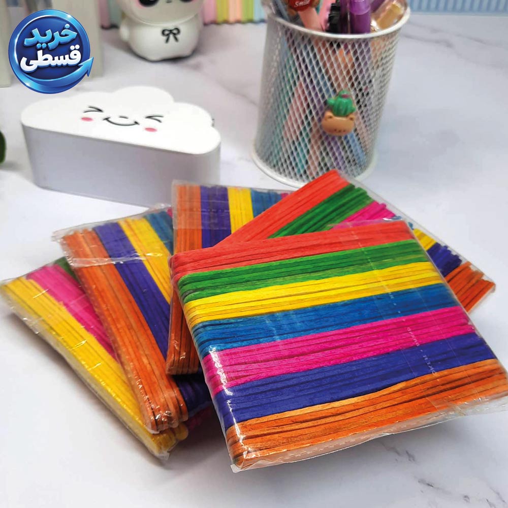 چوب بستنی رنگی برای کاردستی
