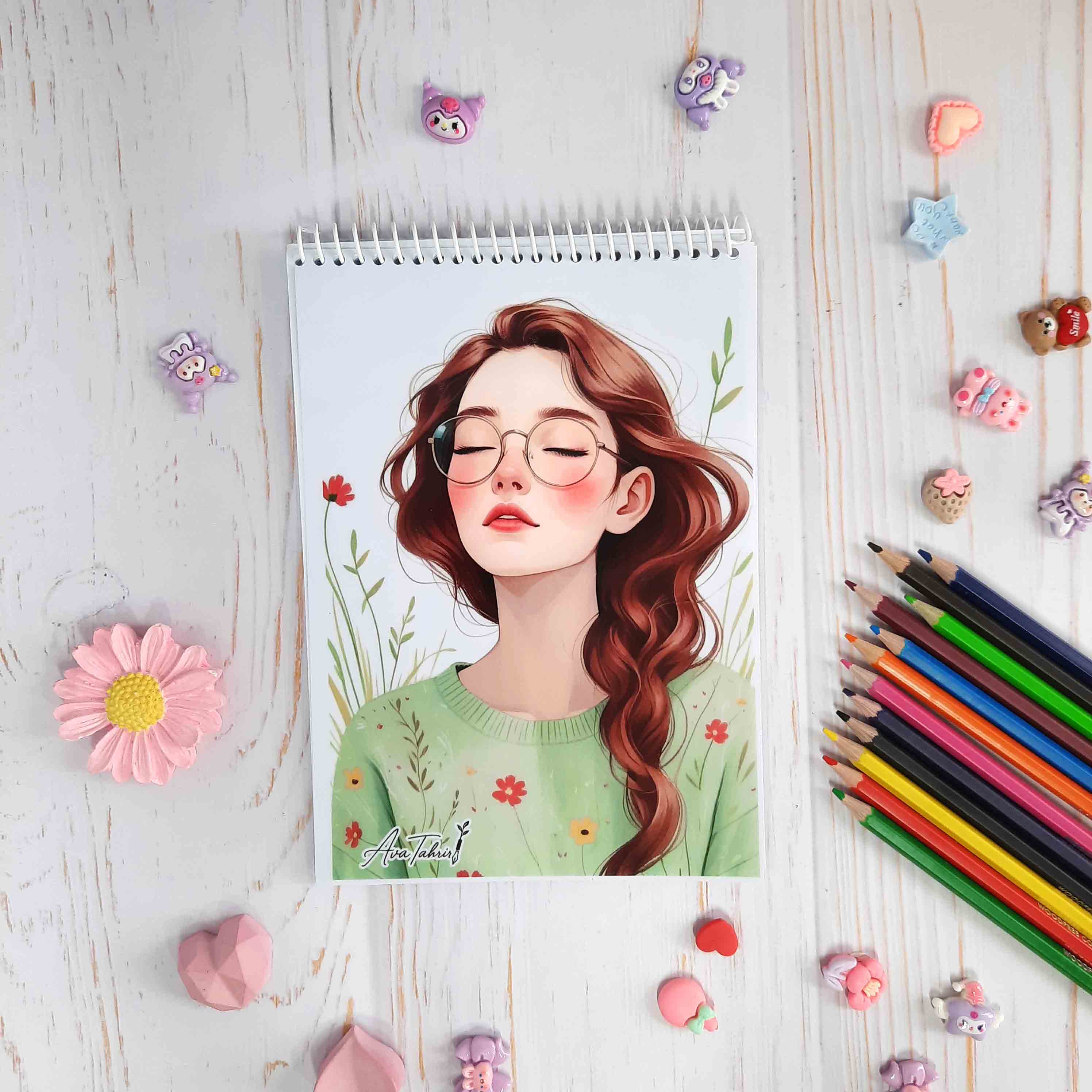 دفتر نقاشی 40 برگ A5 جلد طلقی بالا باز شو