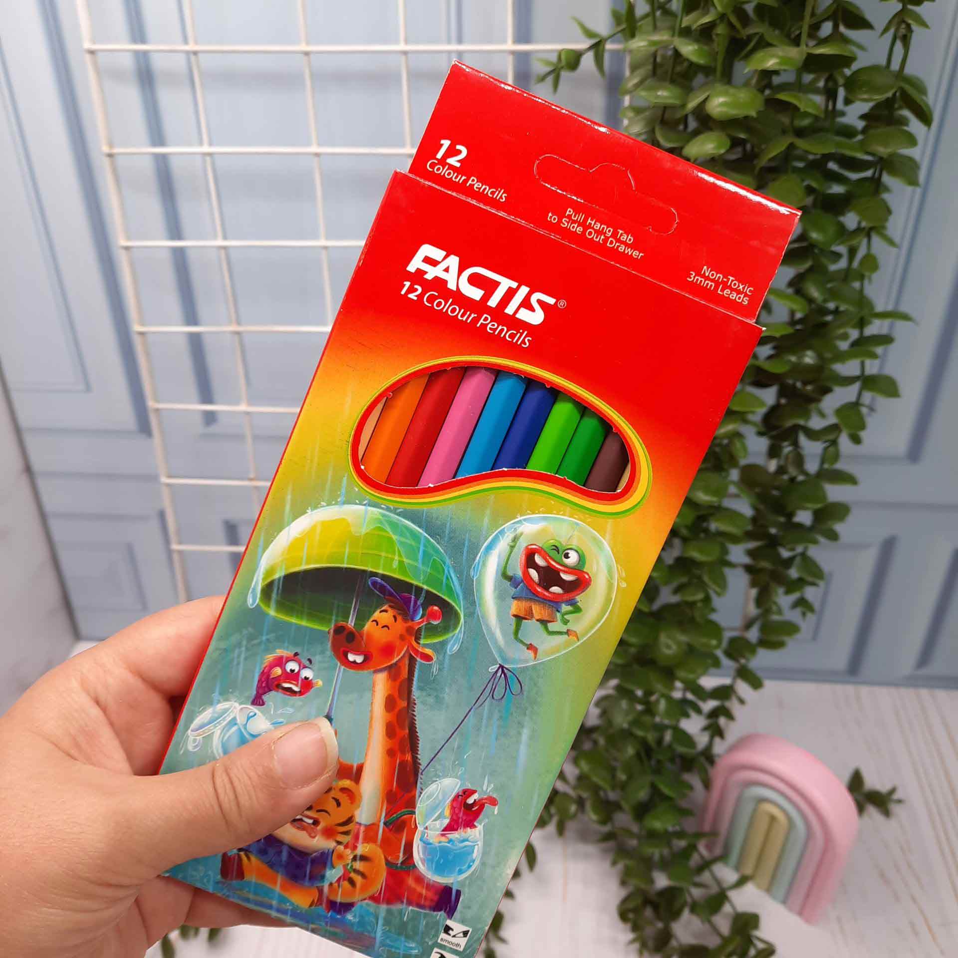 مداد رنگی 12 رنگ مقوایی  factis